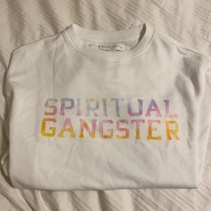 Spiritual gangster white cropped hoodie